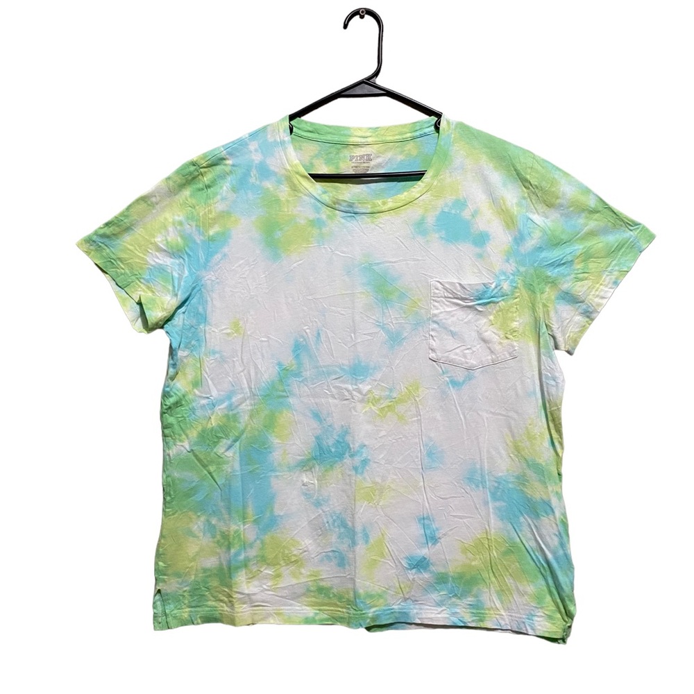Women's Tie-Dye Pink Victoria Secret LA is my sugar, NY is my spice top Size XL